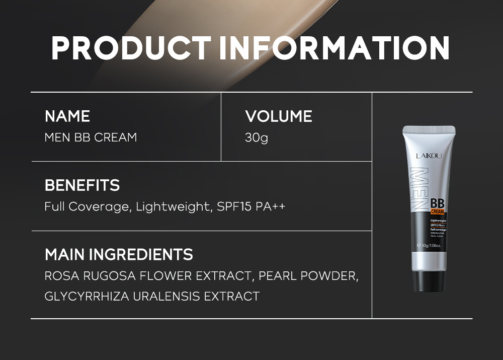 temu Edition Laicome Men's bb Cream 30g (Tube) in multiple colors to choose from, a cosmetic manufacturer for concealing and brightening skin tone undefined