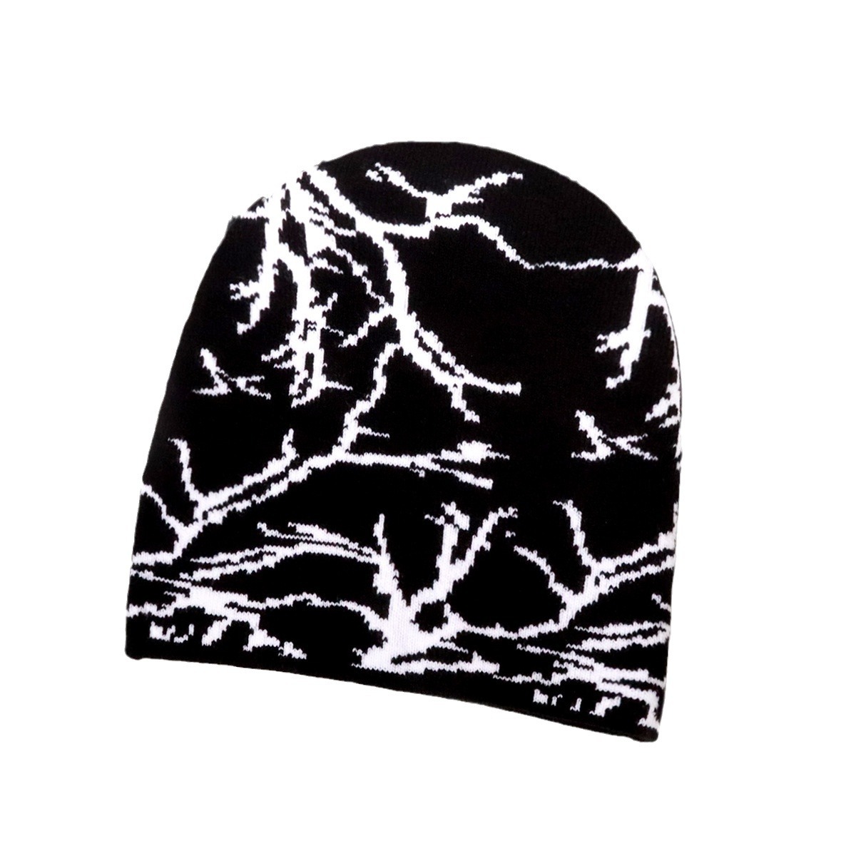 Unisex Lightning double-sided pattern knitted hat personality trend all fashion outdoor cold warm_voghion.com
