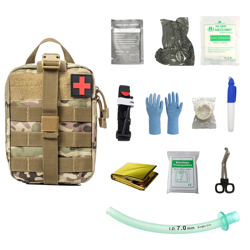 Civil Air Defense Combat Readiness Hemostasis Suit Bag Field Emergency Tactical Bag Outdoor Portable Mountaineering Adventure Sports First Aid Kit