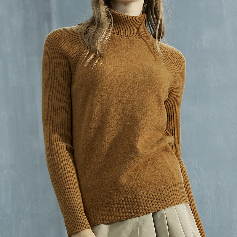 Suéter de cuello alto para mujer, estilo otoño-invierno, grueso, ajustado, adelgazante, jersey corto de punto, lana fina.
