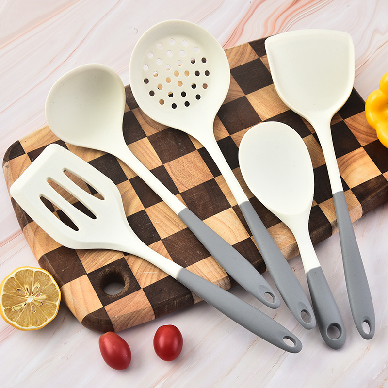 Punto transfronterizo resistencia a altas temperaturas de silicona espátula para cocinar platos espátula cuchara juego de arroz utensilios de cocina de pesca seto herramientas de cocina
