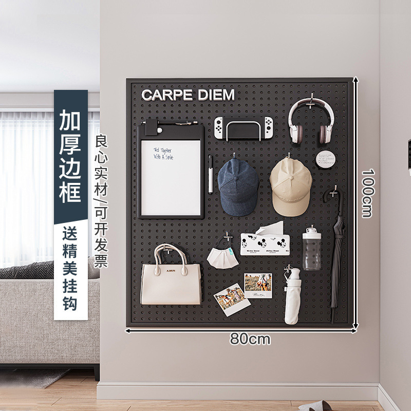 Estante de tablero de agujeros Estante de almacenamiento sin agujeros en la pared de agujeros redondos Estante de exhibición de tablero de agujeros en la pared de acero inoxidable