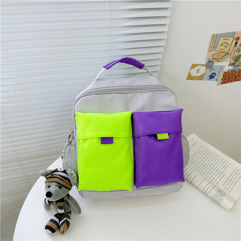 2023 moda lindo mini mochila nueva pequeña mochila de los niños frescos contraste color moda Escuela Primaria estudiante mochila