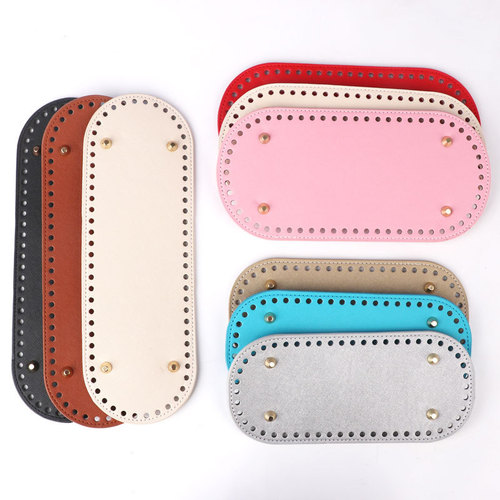 Hook bag bottom accessories bottom plate crochet pu leather bag diy crochet handmade large knitting material base oval