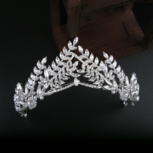 新娘银色大皇冠新款结婚发饰婚纱礼服配饰品欧式生日头饰水钻王冠