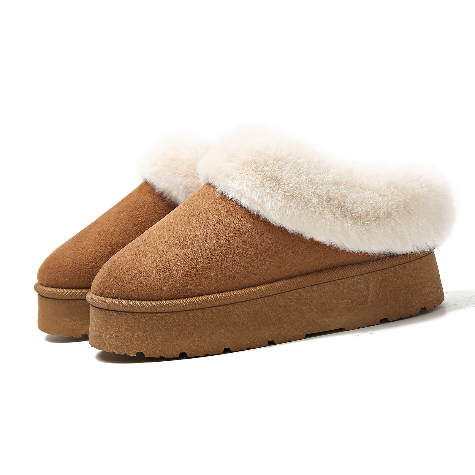 Plush women's cotton shoes short tube and warm women's snow boots_voghion.com
