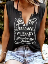 E 70139 Letter printed sexy camisole ��ĸӡ���Ըб�����