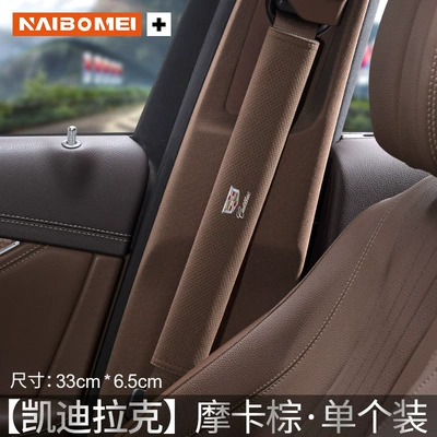 car seat belt shoulder — Seat belt shoulder pad - cadillac-suede-33cm-mocha-brown-shoulder-cover-single-pack