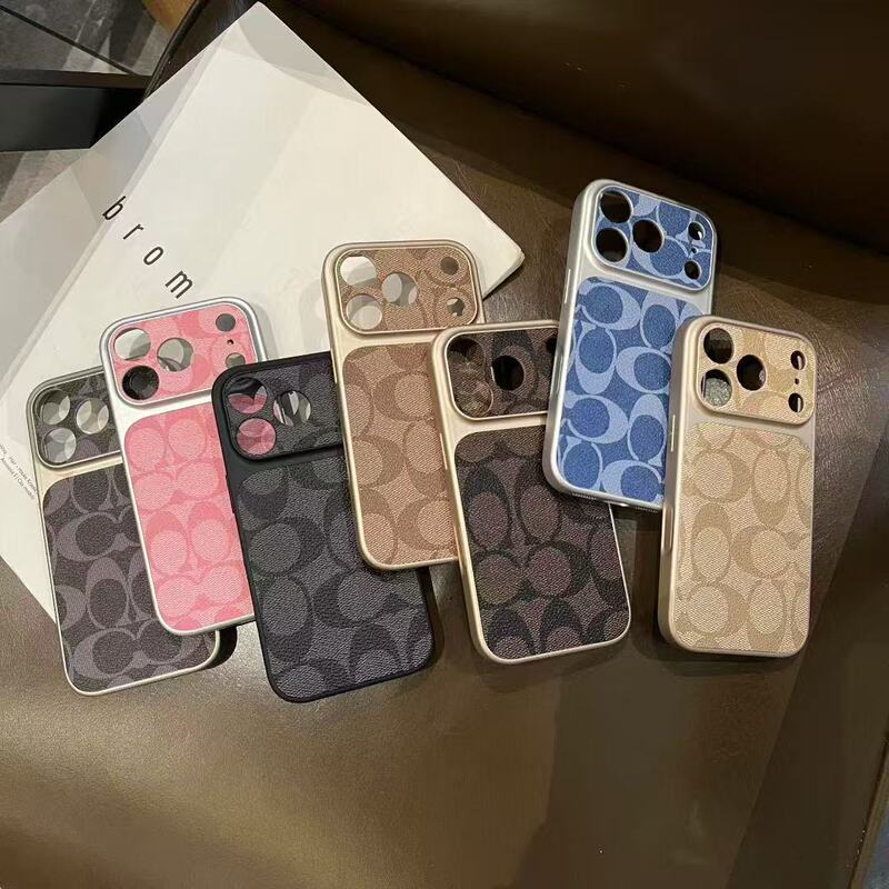 Retro C-Pattern Leather Case Suitable for Apple 17/16/15 Pro Max, iPhone 14 Full-Cover Anti-Drop Protection