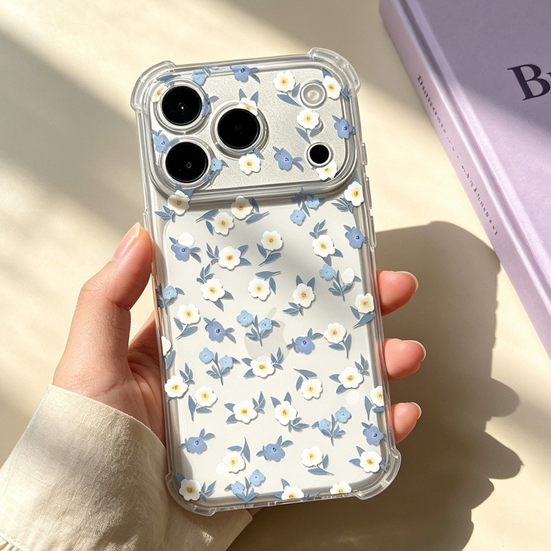 Mixed floral pattern suitable for Apple, Huawei, Vivo, Xiaomi, Oppo, transparent niche high-end iPhone 17 phone case Mixed floral pattern suitable for Apple, Huawei, Vivo, Xiaomi, Oppo, transparent niche high-end iPhone 17 phone case