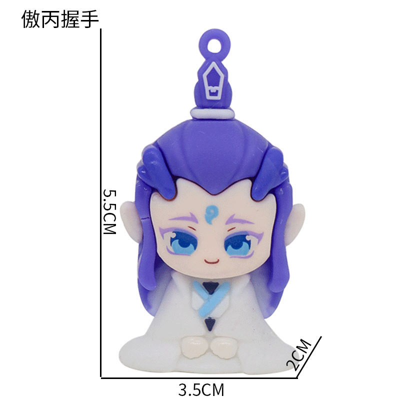 クリエイティブ Nezha 2 魔法の子海キーホルダーソフトラバードール映画周辺装飾品バッグペンダント考古学ブラインドボックス|undefined