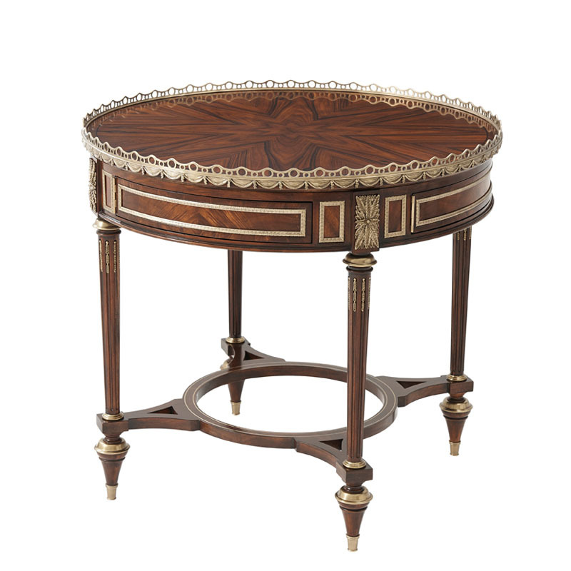English-style neoclassical hand-painted carved corner table, European court solid wood small coffee table, villa model room living room furniture