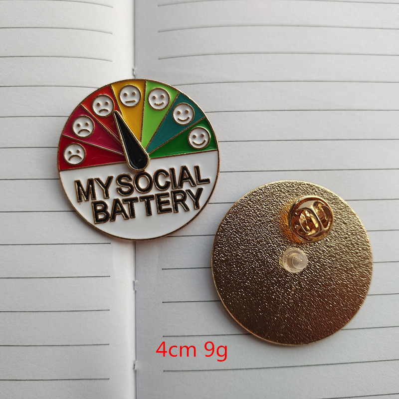 Broche de conversión de estado de ánimo europeo y americano Personalidad Deslizable Electricidad social Emoji Insignia de metal Accesorios de joyería femenina Pin