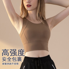 Cross-border fitness high-intensity shock-proof sports bra, breast-shrinking vest-style quick-drying breathable push-up yoga bra new