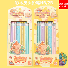 7123 Fan Ning 12 個箱入りカラフルな木製ペンシル HB 三角棒 2B 小学生筆記練習賞文具