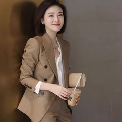 春秋の高級感と洗練された気質のスーツセット、女性用オフィスフォーマル、女神風高級小柄さん向けツーピースセット