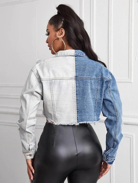 Long Sleeve Ripped Retro Cropped Denim Top Jacket Coat - Coats & Jackets - Uniqistic.com