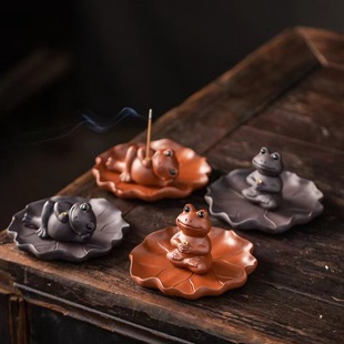 Creative purple sand frog line incense sandalwood incense Zen home indoor base decoration tea table desktop aromatherapy wholesale