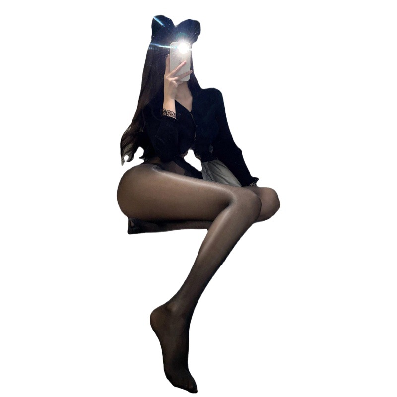 Oily socks sexy lingerie sexy stockings transparent shiny bare ammonia cored silk one-piece open crotch closed crotch pantyhose for women