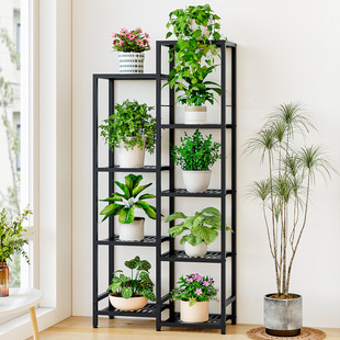Flower Shelf Multi-layer Indoor Household Balcony Storage Rack Iron Living Room Simple Flower Pot Multi-layer Rack Green Rose