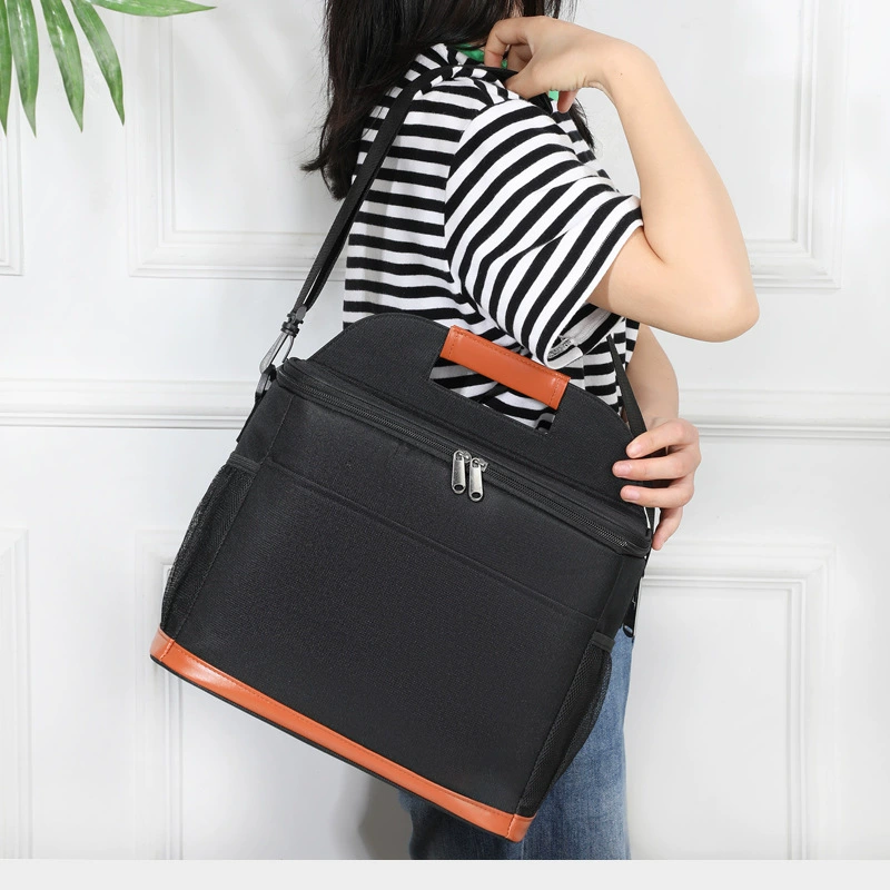 Travel picnic bag, square shoulder bag, capacious thermos, thermal bag, (Cross-border trading), oxford cloth, increased thickness