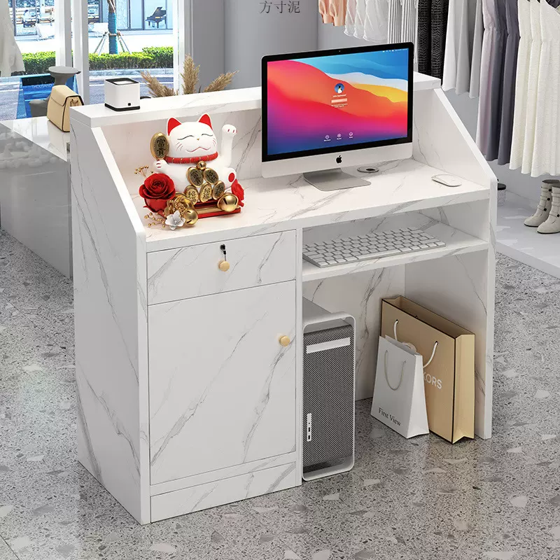 吧台收银台前台接待台店铺简约现代桌小型柜台美容院服装店美容院