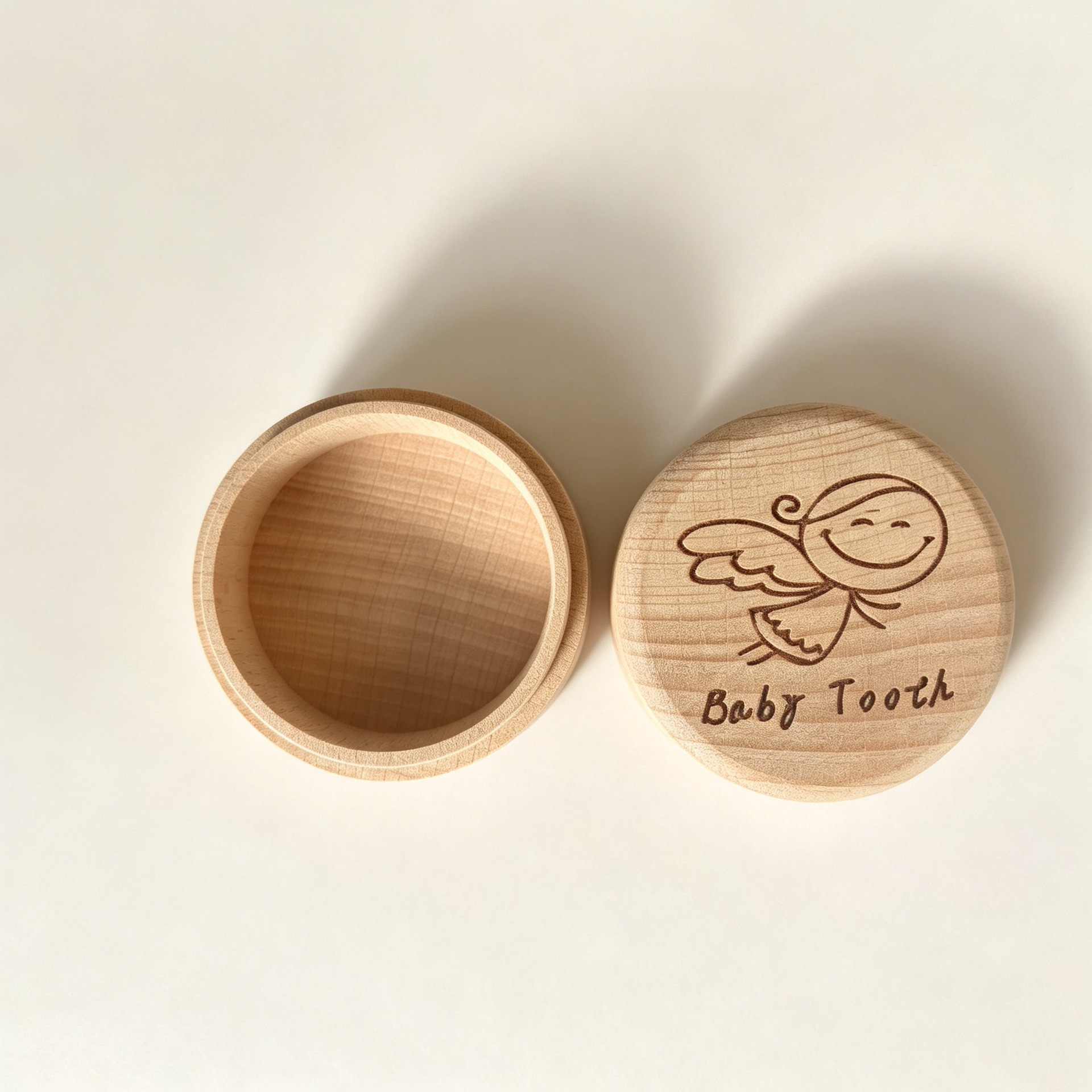 Caja de cambio de dientes para bebés Caja de dientes de madera maciza Caja de almacenamiento de dientes Caja de almacenamiento de dientes de cabello umbilical Caja de madera conmemorativa