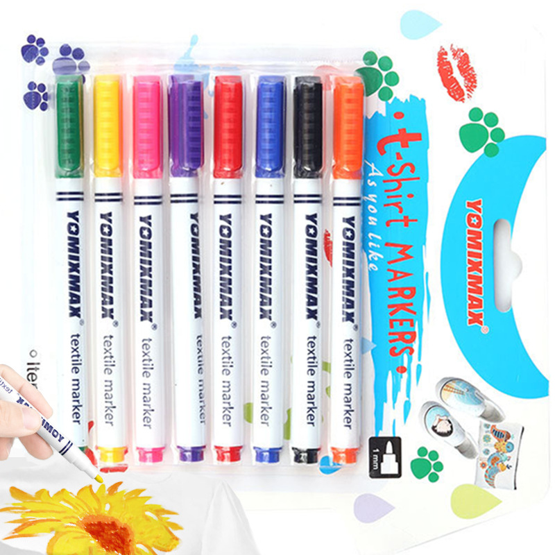 Cross Border 8 Color Textile Fabric Marker Pen Color Hand-painted Marker Pen DIY Marker Children Graffiti Weaving Pen