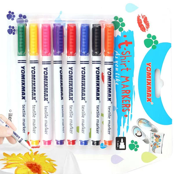 Cross Border 8 Color Textile Fabric Marker Pen Color Hand-painted Marker Pen DIY Marker Children Graffiti Weaving Pen