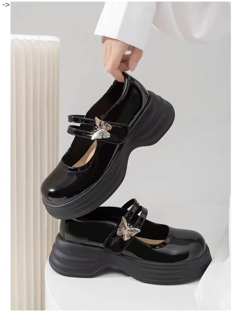 玛丽珍鞋女2024夏季新款仙女温柔配裙子日系jk厚底小皮鞋粗跟单鞋