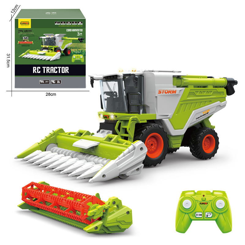 Electric Remote Control Harvester Toy Large Simulation Farmer Engineering Vehicle Farm Harvester Transporter Toy suit