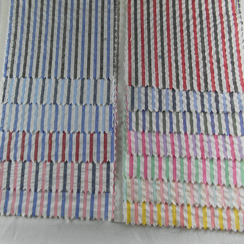 CF现货T/C织条色织条纹涤棉色织梭织七彩条色织条子时装服装面料