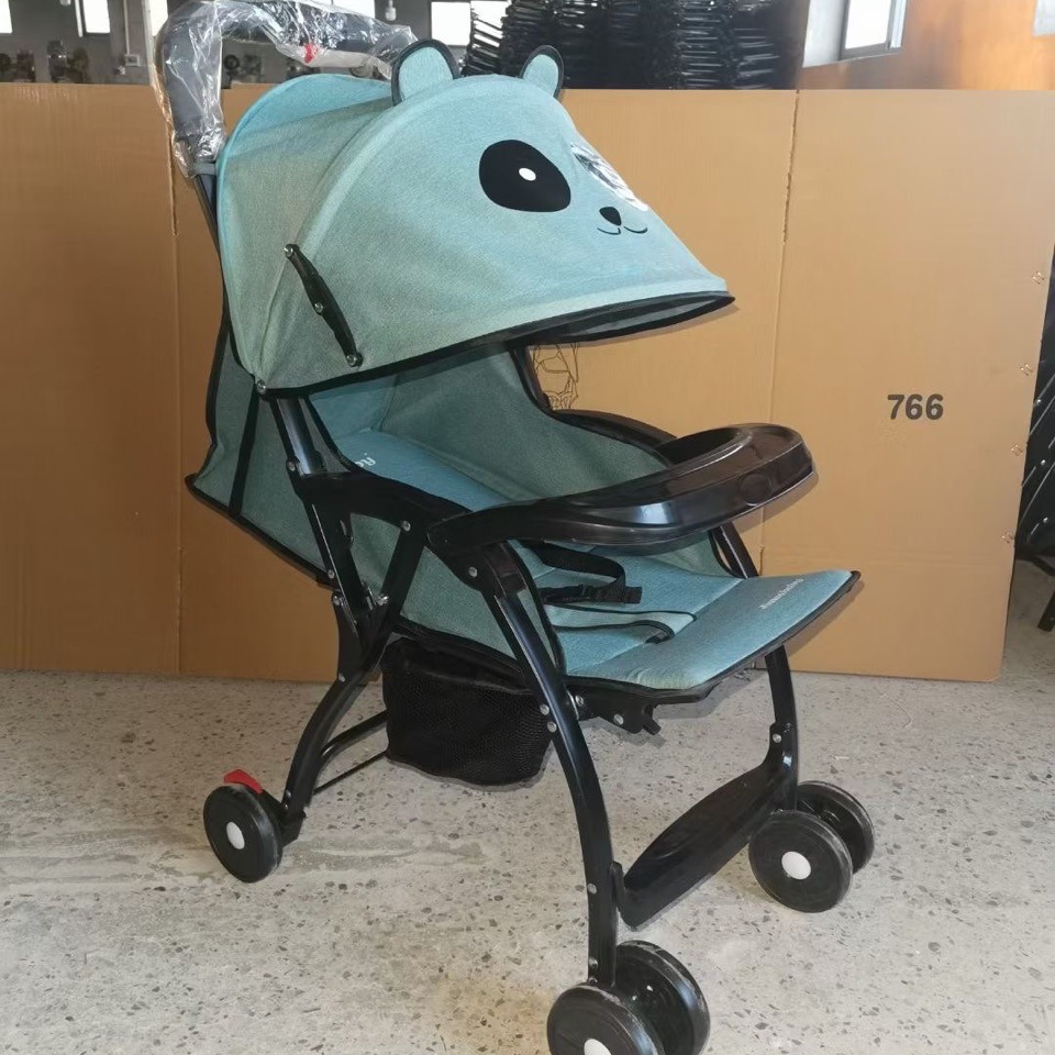 Cochecito de Bebé Portátil y Plegable de Metal Reclinable