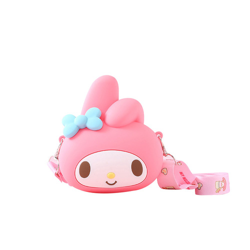 Genuine Sanrio Creative Silicone Children's Baby Coin Purse Vitality Big Head Bag Shoulder Crossbody Storage Bag