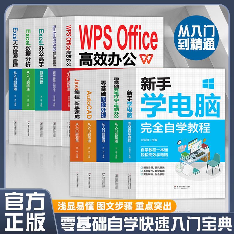 新手学电脑自学教程Excel入门到精通办公自动化WPS入门Java编程