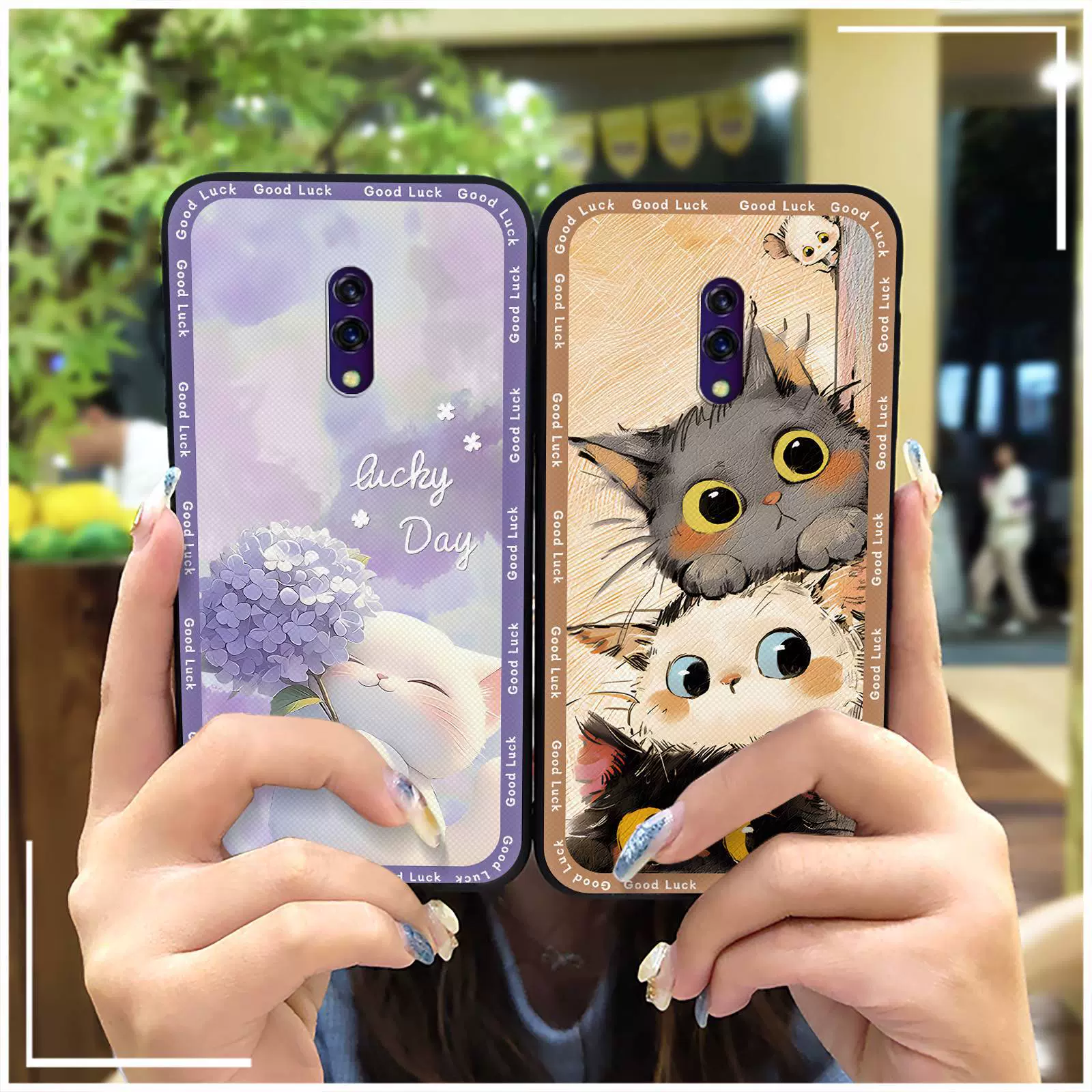 适用OPPO手机壳青春涂鸦动漫散热新款全包边女创意卡通男女款