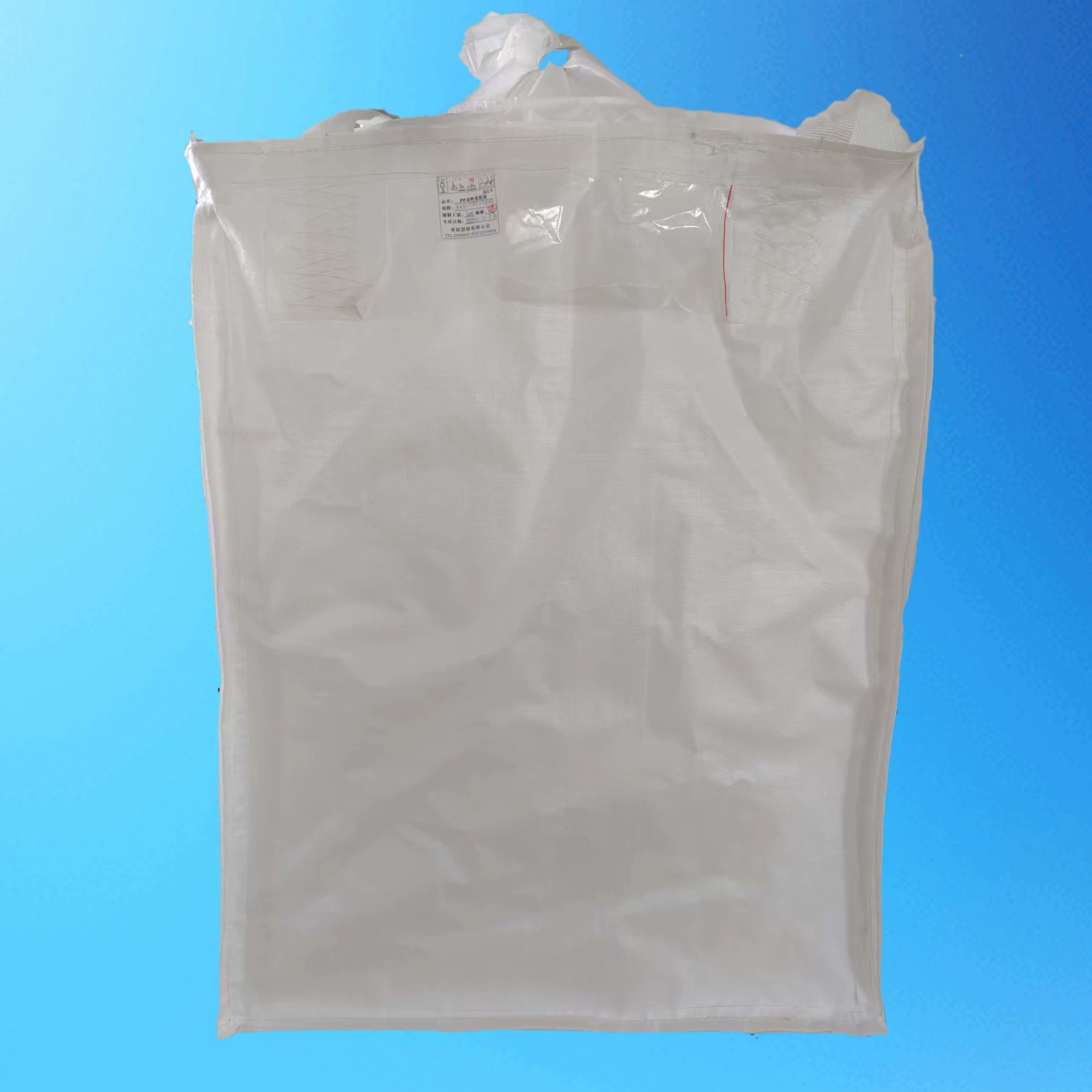 Тон-мешок с четырьмя крюками и открытой верхней частью, грузоподъемностью 1,5 тонны, белый тон-мешок, утолщенный тканый мешок, предварительно прессованный пластиковый тон-мешок, настраиваемый.