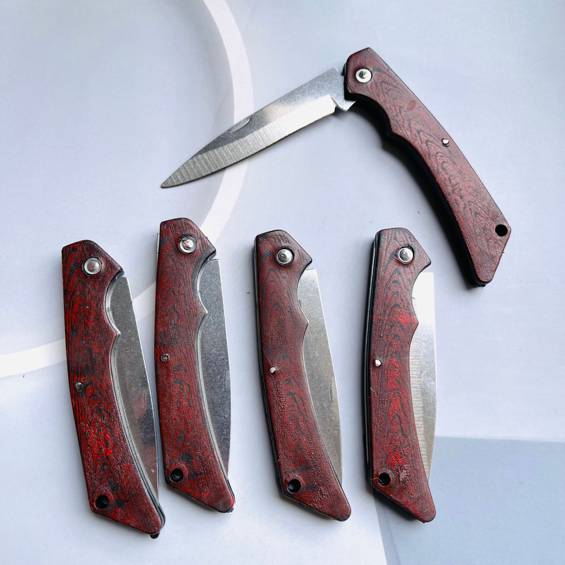 不带链大号木纹刀钥匙扣可挂式水果刀削皮刀折叠小水果刀3元批发