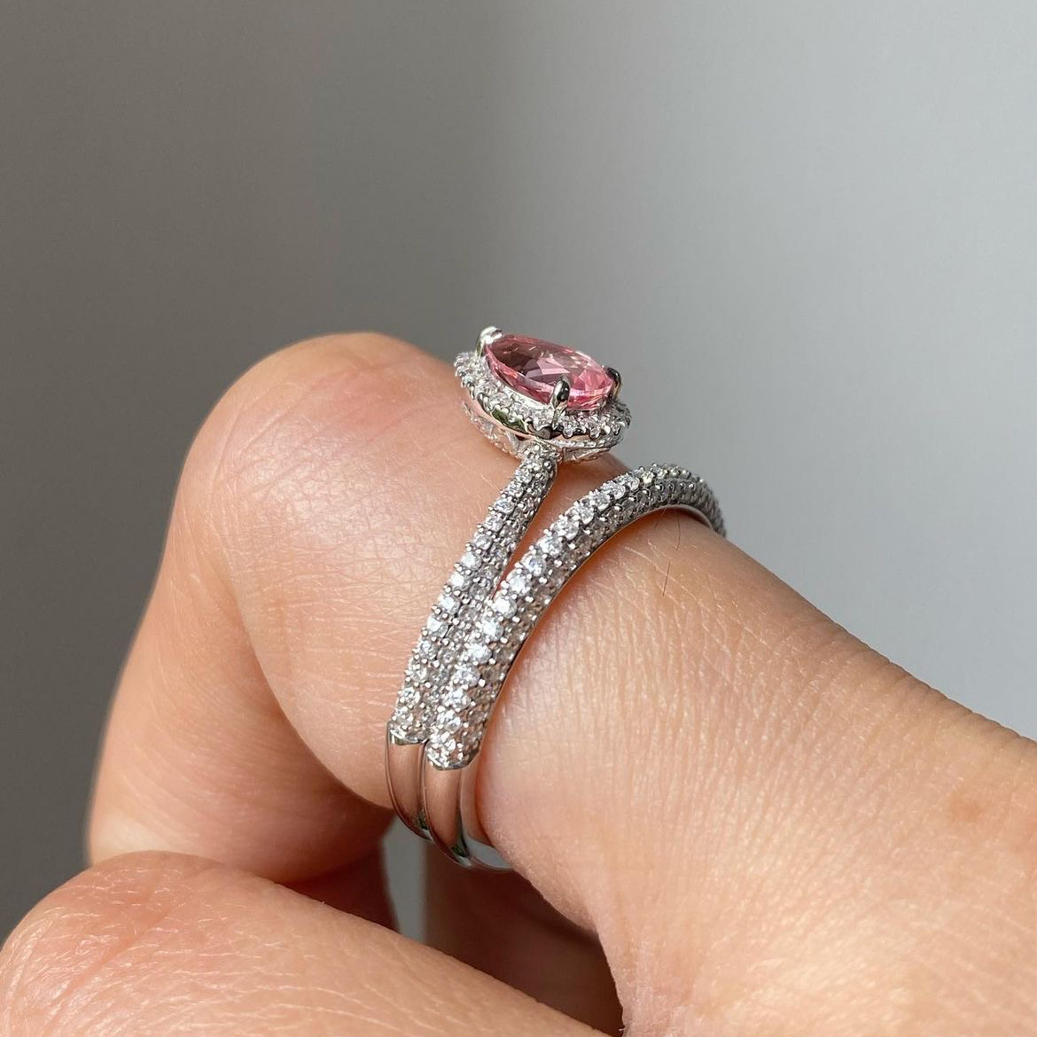 6, 8, 9 Ring Size Wholesale Shiny Water Droplets Copper Plating Inlay Zircon Rings