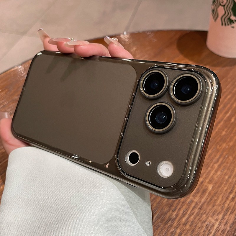 Ventana de segundo más grande para iPhone17Promax caso de teléfono móvil ultra delgado simple arena suave manzana 16 cubierta 15