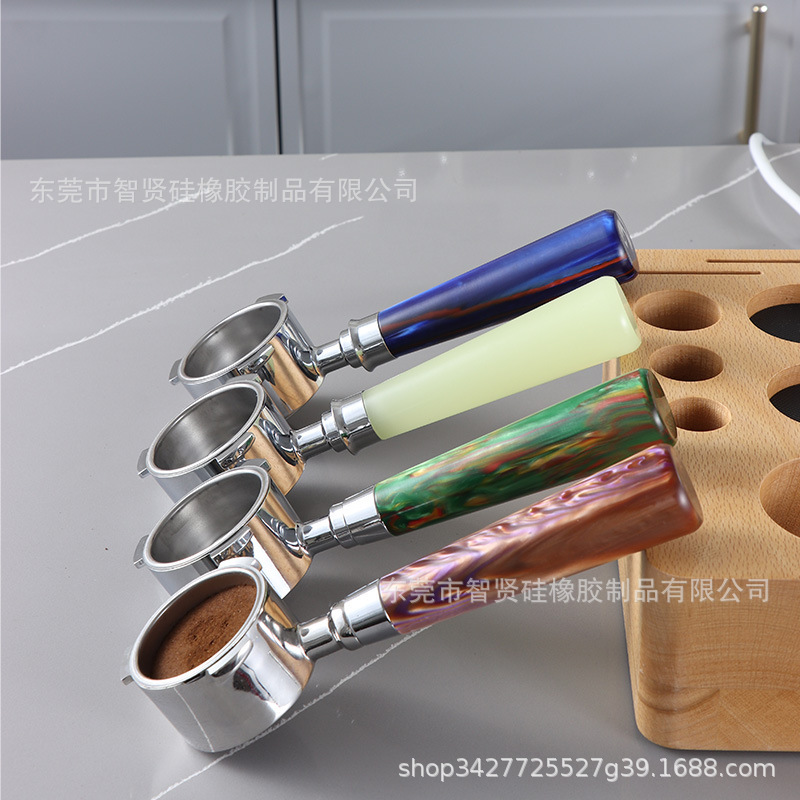 New espresso coffee machine extraction handle alloy binaural bottomless three-ear resin handle 51/58mm universal