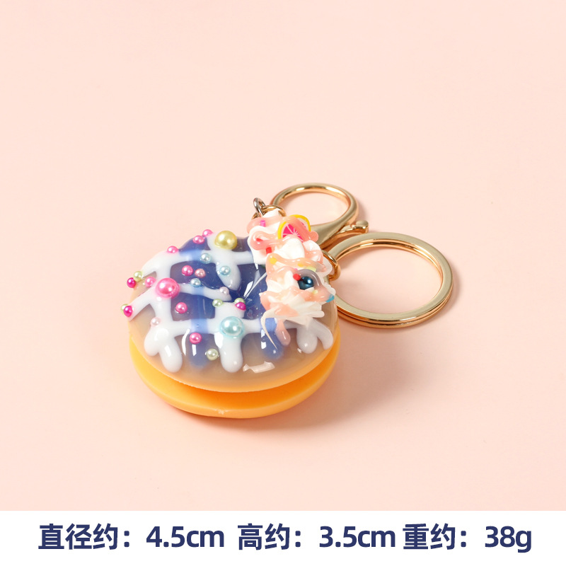 Simulación postre donut llavero colgante simulación pastel de frutas Decoración Accesorios cura pastel de crema