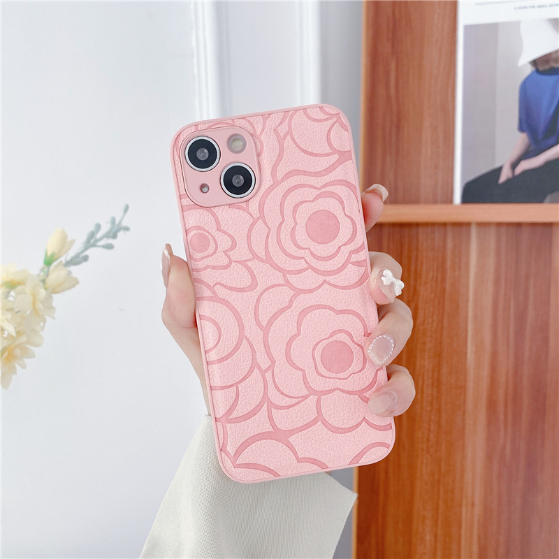 Funda de teléfono móvil retro camelia para iPhone 17, 16 Pro Max, Apple 15, de cuero, XS, todo incluido, 15, anticaídas, 14