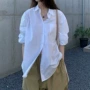 宽松气质精梳长袖白衬衫