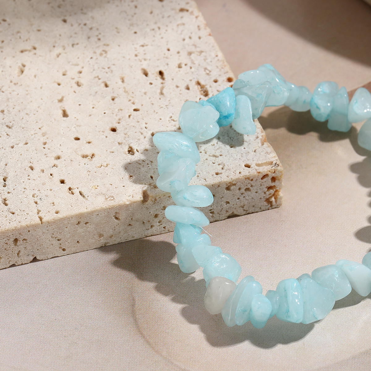 jewelry Bohemian colored gravel bracelet jewelry natural stone bracelet_voghion.com