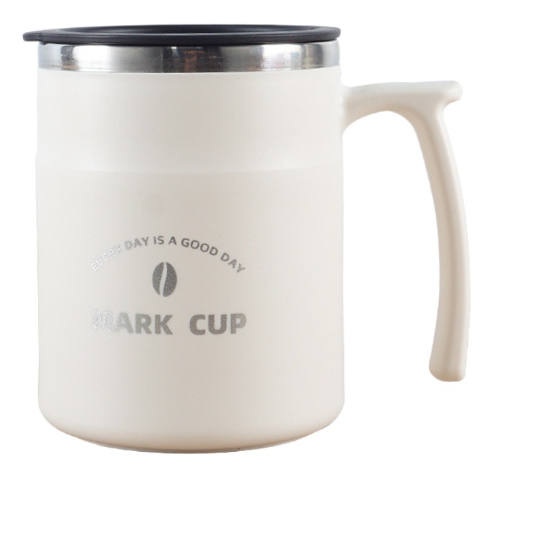 304 taza de acero inoxidable simple ins estilo taza de café con tapa portátil taza de desayuno del hogar con paja taza de agua