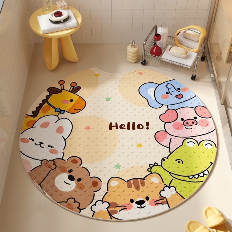 Cartoon bathroom anti-slip mat, toilet shower PVC suction cup floor mat, children's anti-slip bath foot mat Cartoon bathroom anti-slip mat, toilet shower PVC suction cup floor mat, children's anti-slip bath foot mat