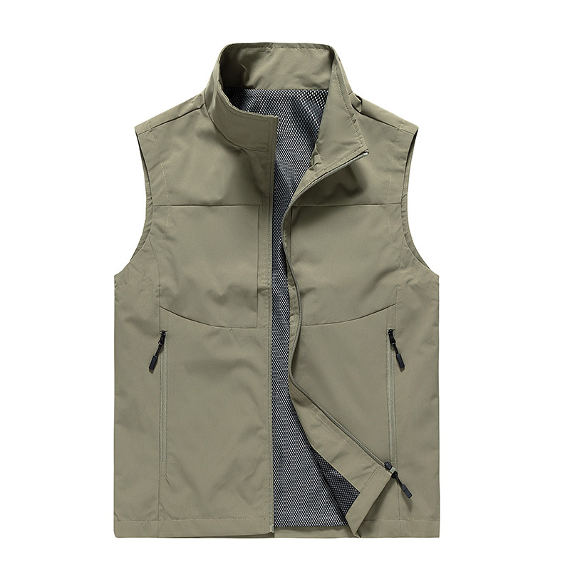 Chaleco masculino de primavera y otoño sin mangas, chaleco de bolsillo suelto, chaleco delgado, tendencia casual, hombro