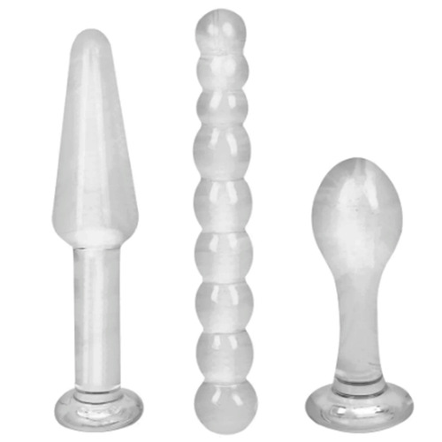 New small-sized glass anus plug, unique-shaped, outdoor BDSM sex toy, anal dilator, adult novelty, masturbation device