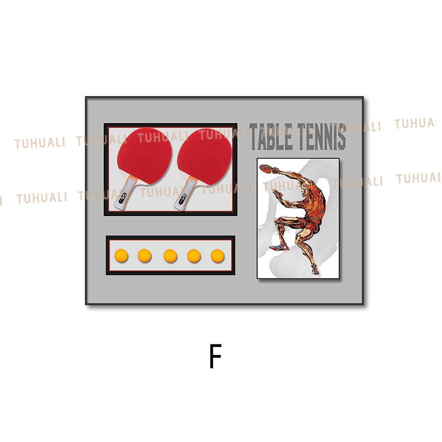 Tenis de mesa colgando pintura sofá Fondo pared bádminton tridimensional real pintura decorativa pasillo corredor mural